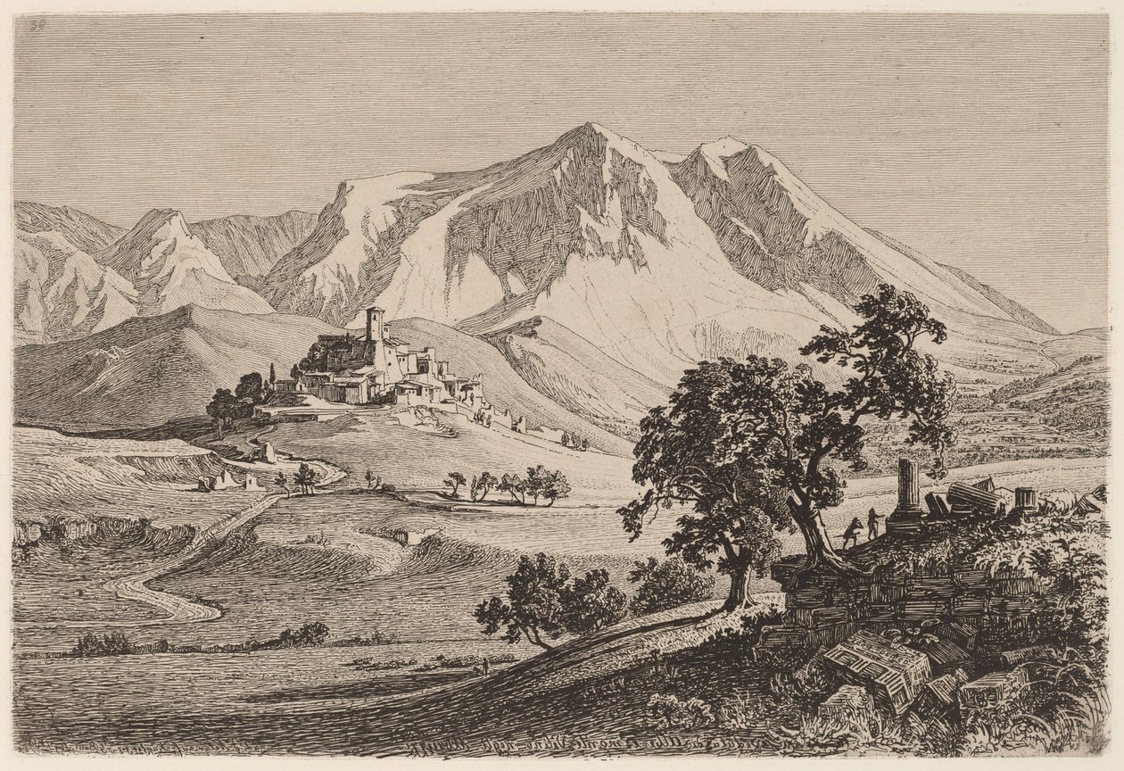 Pohled na Albe a Monte Velino v Abruzzi od Georg Heinrich Busse