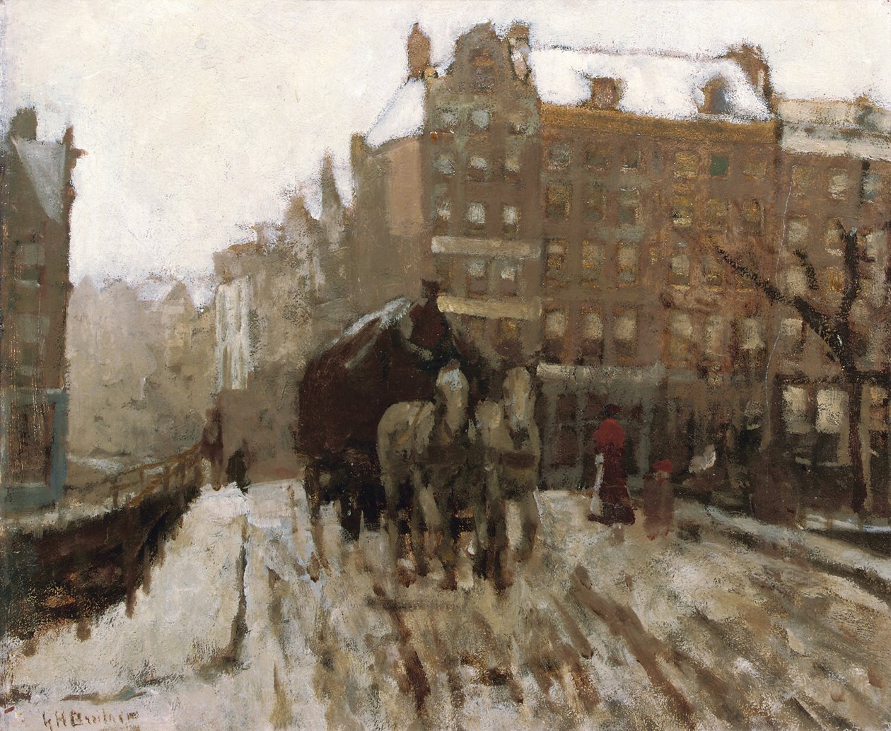 Most přes kanál Singel u Paleisstraat, Amsterdam, c.1895-1900 od Georg Hendrik Breitner