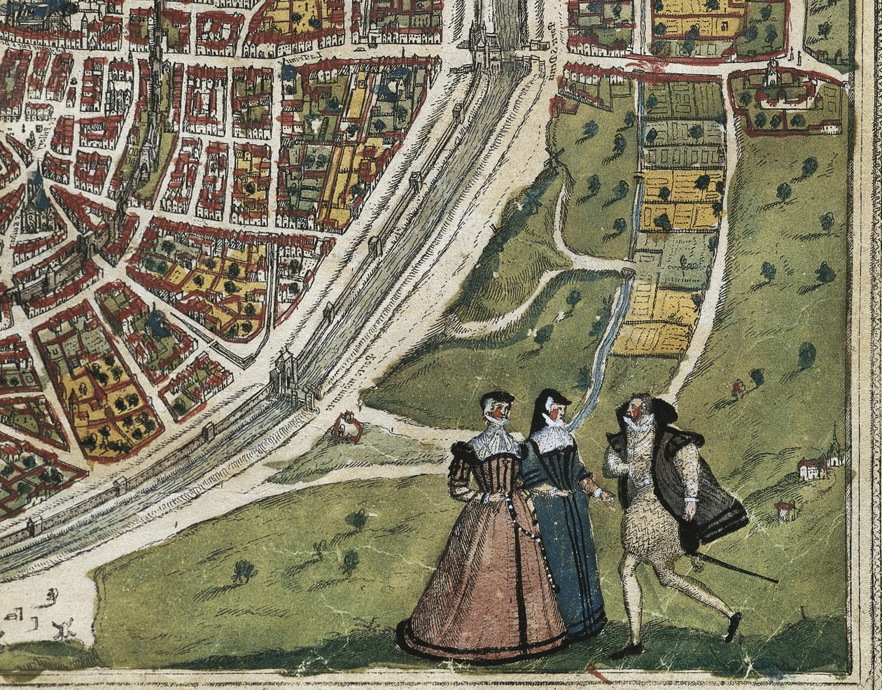 BRAUN, Jiří (1541-1622). ORTELIUS, Abraham (1527-1598). HOGENBERG, Franz (1535-1590). Civitatis Orbis Terrarum (Theatrum orbis terrarum). 1572-1617. Paříž (1572). Vlevo dole detail. Svazek I. Lept. ŠPANĚLSKO. KASTILIE A LEÓN. Salamanca. Salamanca Univers od Georg Hogenberg Franz (1535 90) & Ortelius Abraham (1527 98) Braun