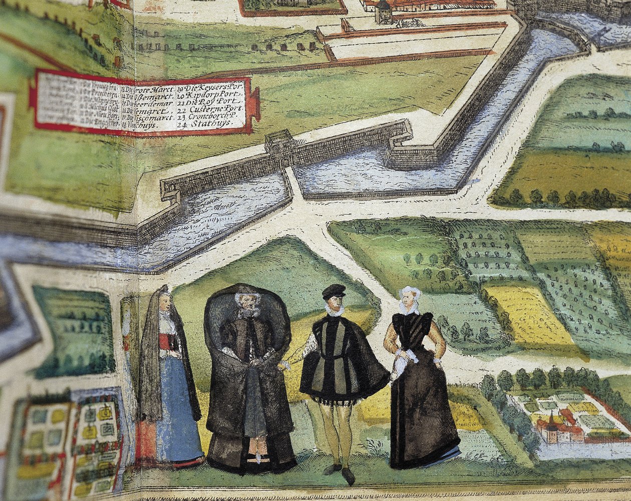 BRAUN, Jiří (1541-1622). ORTELIUS, Abraham (1527-1598). HOGENBERG, Franz (1535-1590). Civitatis Orbis Terrarum (Theatrum orbis terrarum). 1572-1617. Antverpy (1572). Spodní detail. Svazek I. Lept. ŠPANĚLSKO. KASTILIE A LEÓN. Salamanca. Univerzita v Salaman od Georg Hogenberg Franz (1535 90) & Ortelius Abraham (1527 98) Braun