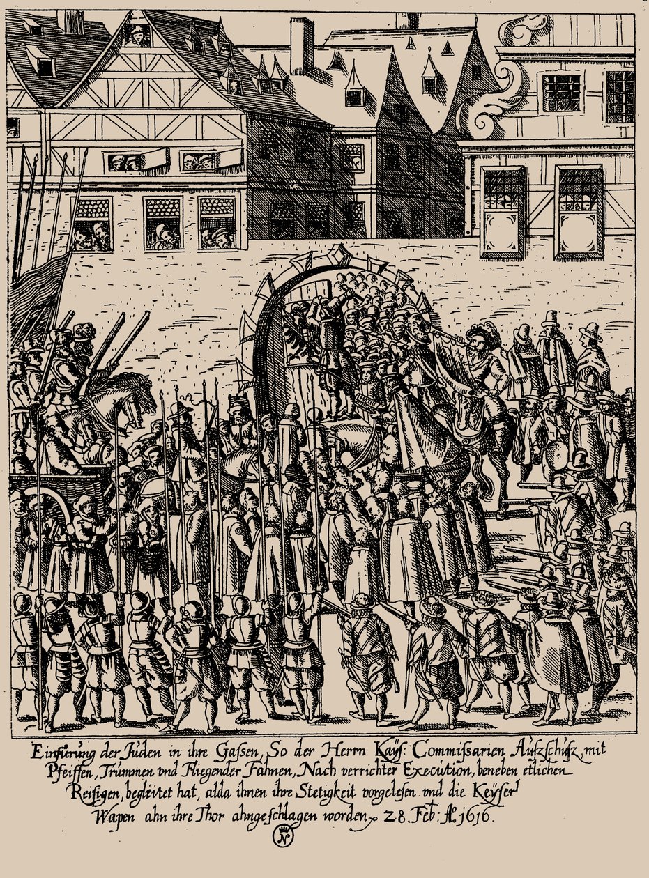 Fettmilch Rising. Znovuzavedení Židů ve Frankfurtu 28. února 1616, c. 1616-1617. od Georg Keller