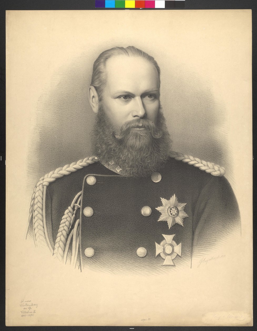Württemberský král Vilém II. od Georg Ludwig Engelbach Engelbach