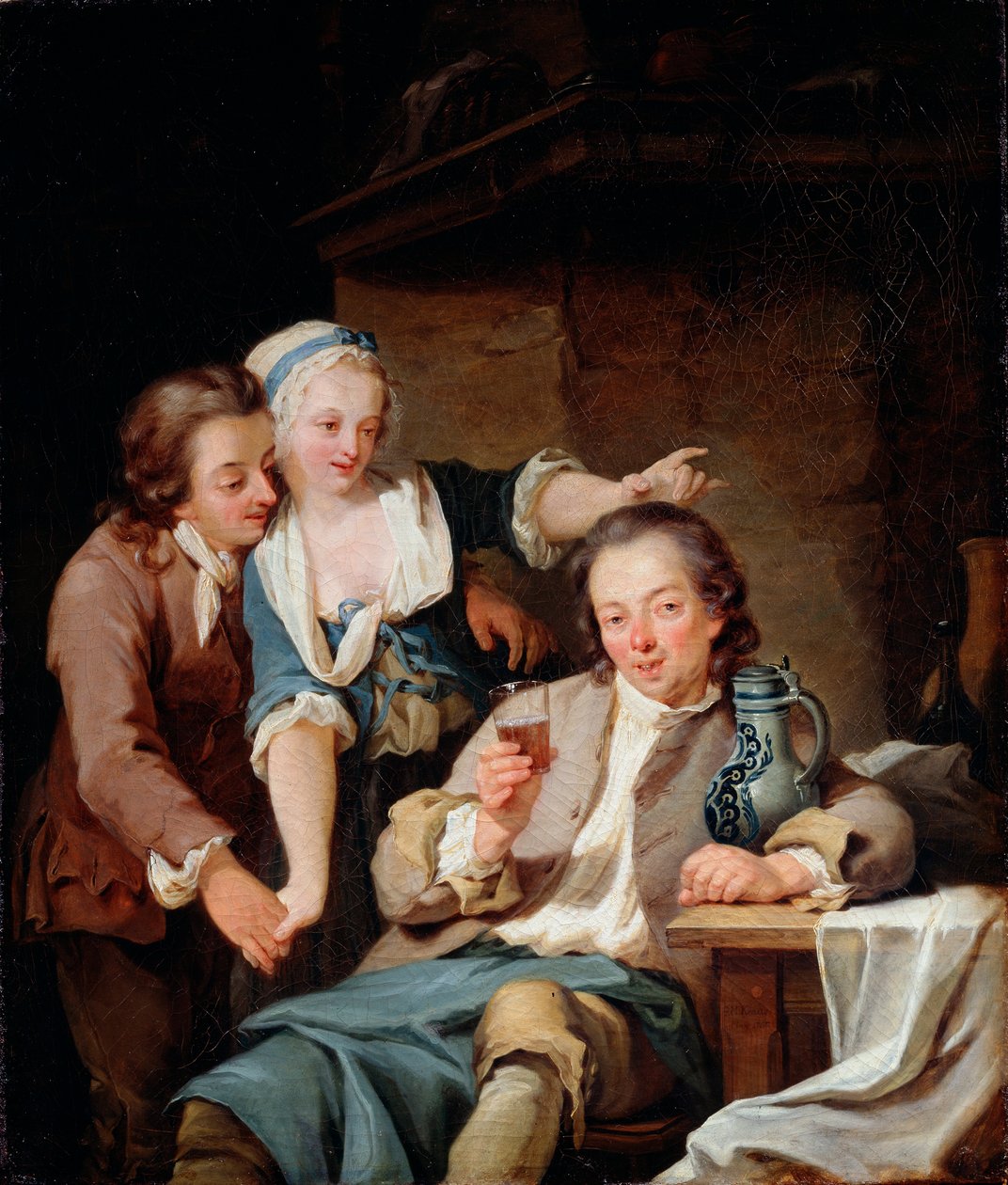 Manžel podvedl víno a lásku, 1765. od Georg Melchior Kraus