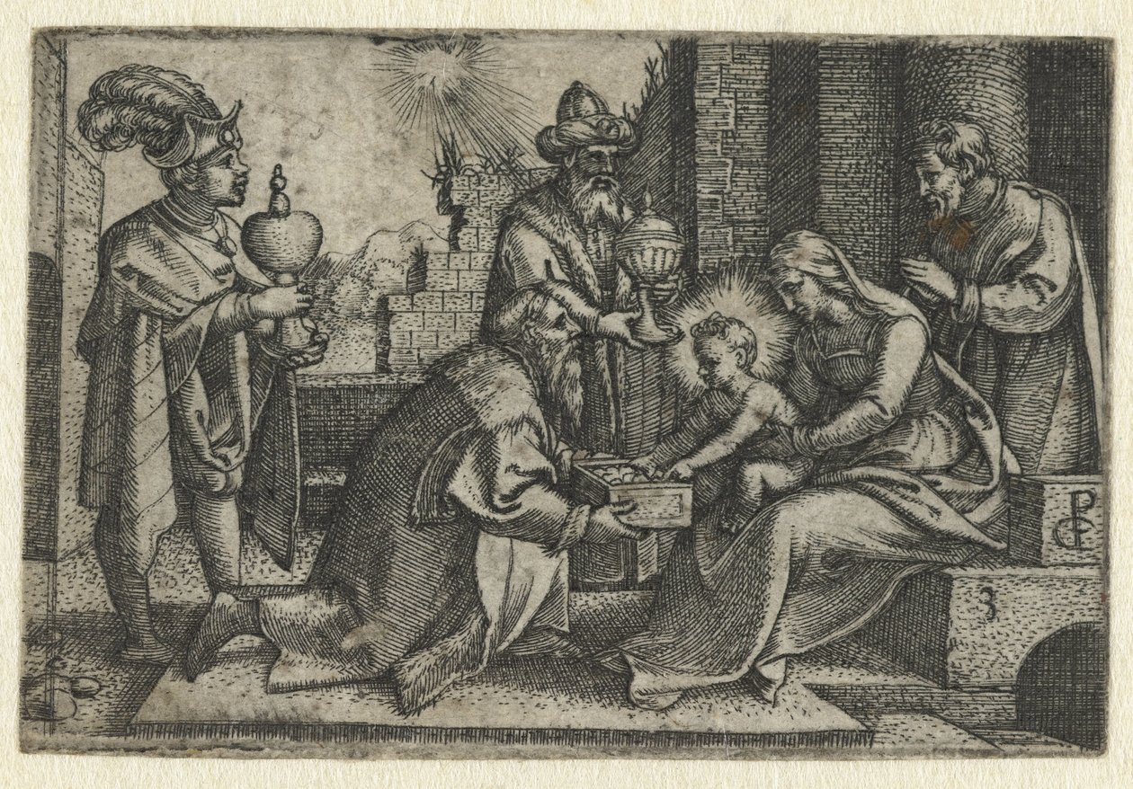 Klanění králů Život Krista (název série) od Georg Pencz