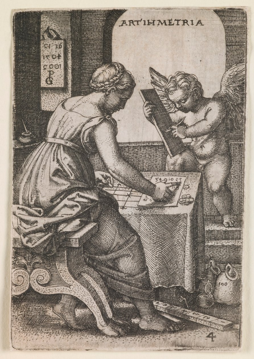 Aritmetika, ze série „Liberální umění“ od Georg Pencz