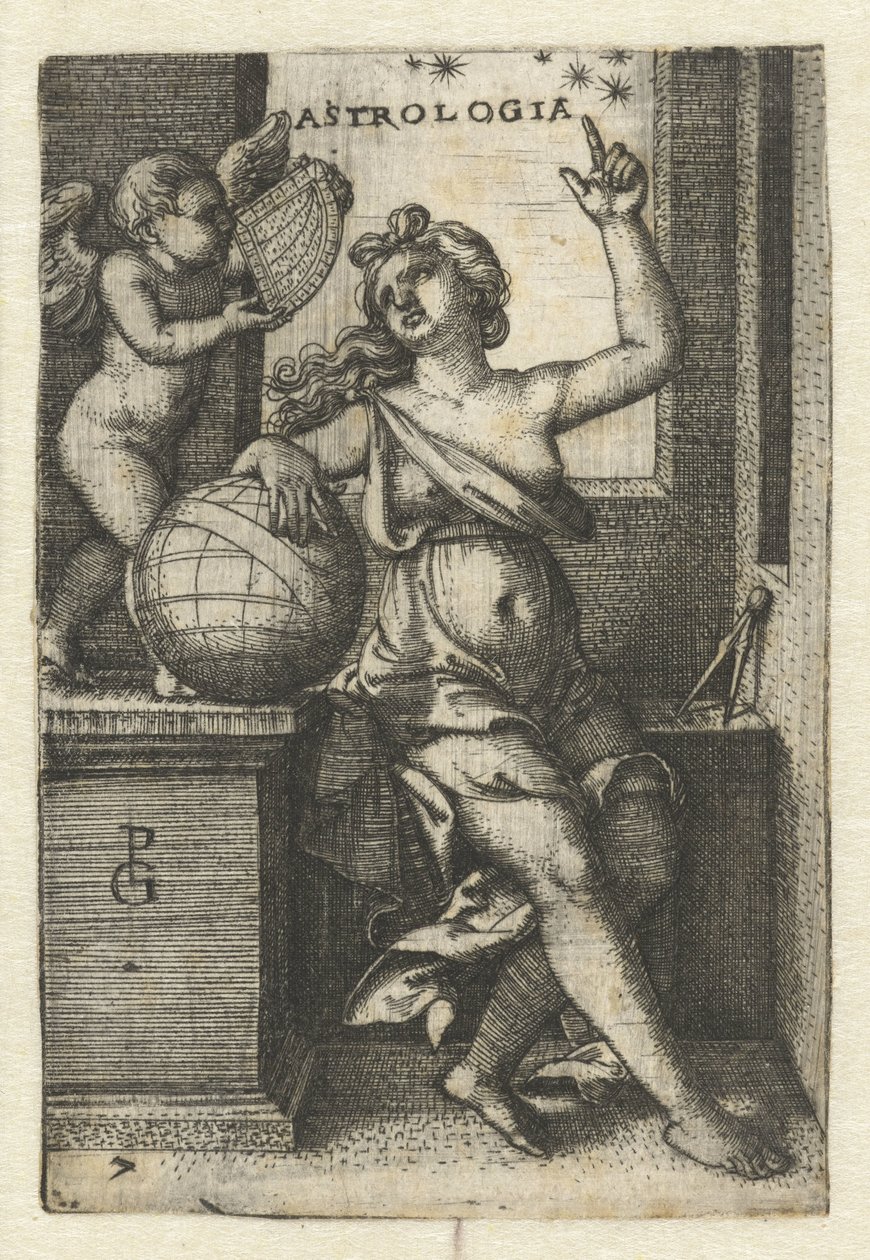 Astronomie Astrologie (název na předmětu) Sedm svobodných umění (název série) od Georg Pencz