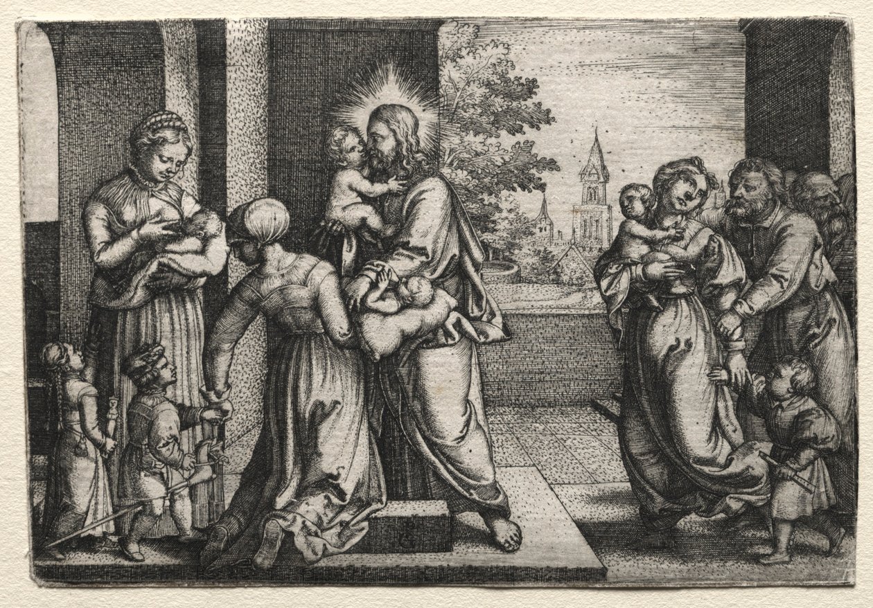 Kristus s malými dětmi, c. 1548. od Georg Pencz