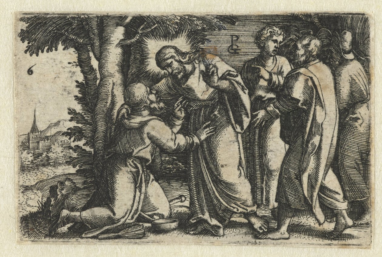Kristus uzdravuje malomocného Život Krista (název série) od Georg Pencz