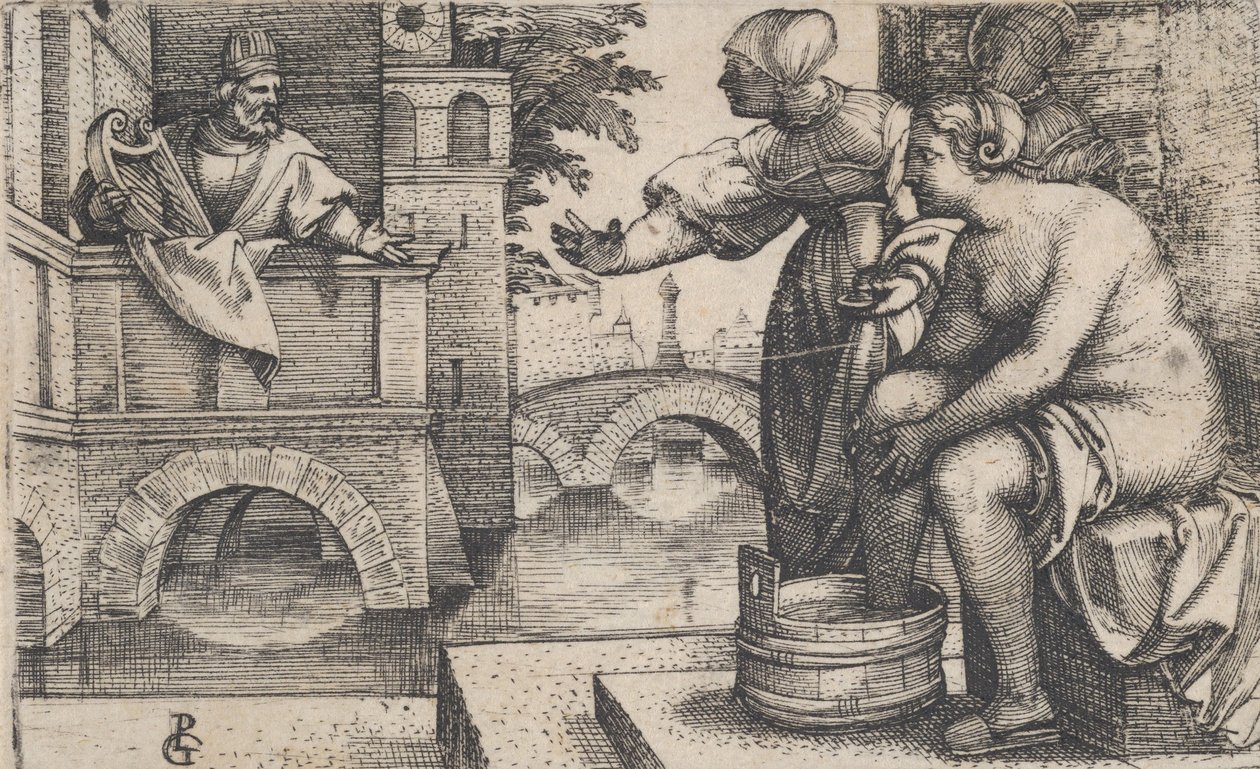 David a Batšeba. od Georg Pencz
