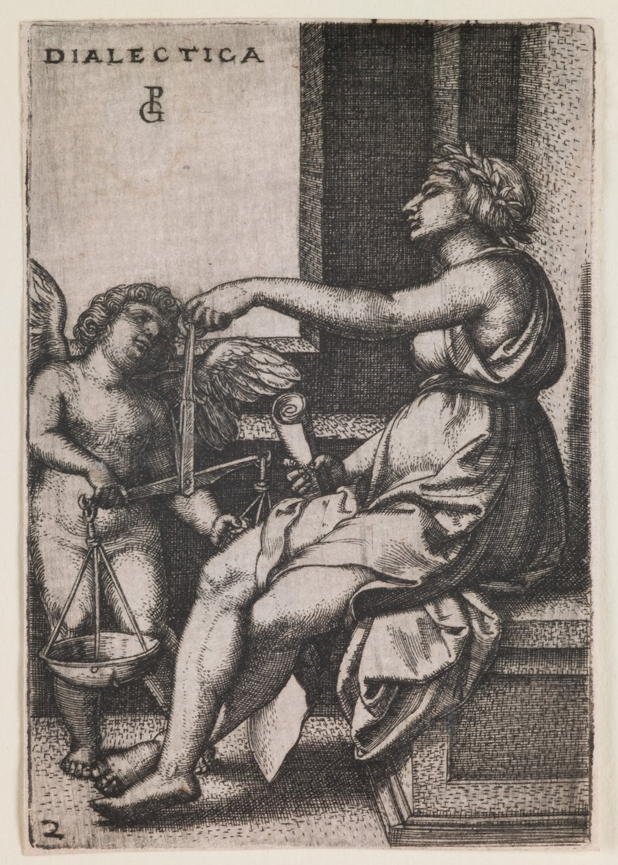 Dialektika, z cyklu "Svobodná umění", asi 1541 (rytina) od Georg Pencz
