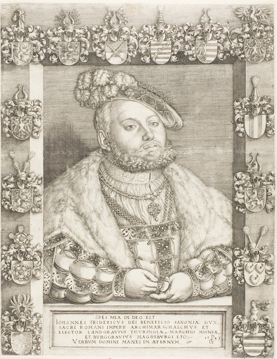 Kurfiřt John Frederick Velkodušný Saský od Georg Pencz