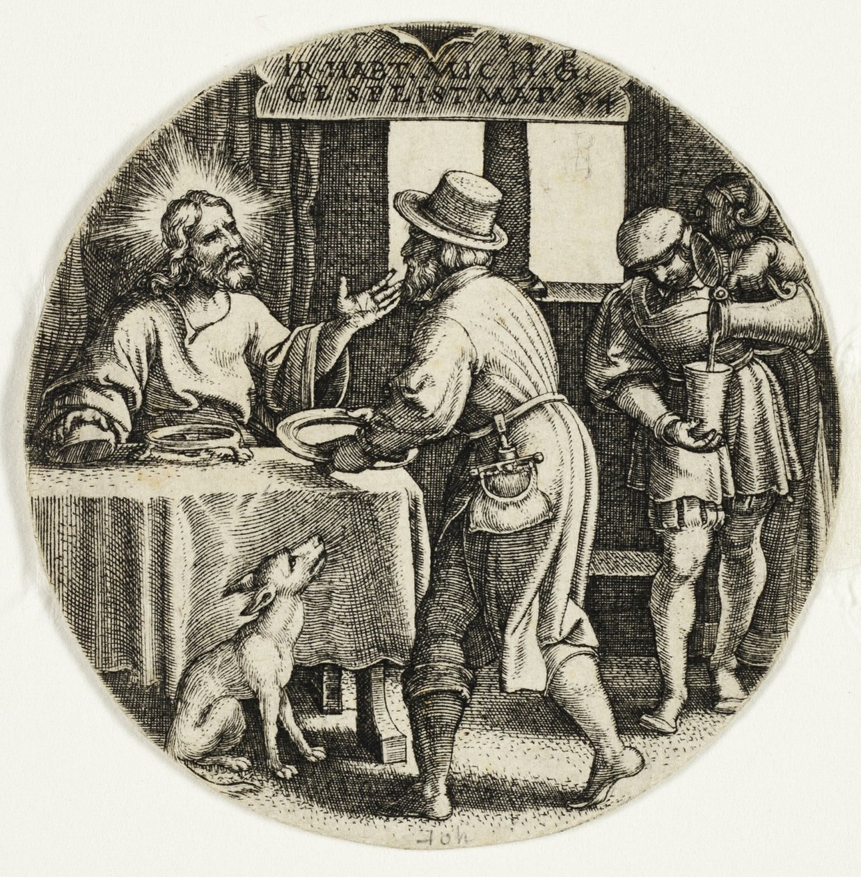 Krmení hladových, ze Sedmi skutků milosrdenství od Georg Pencz