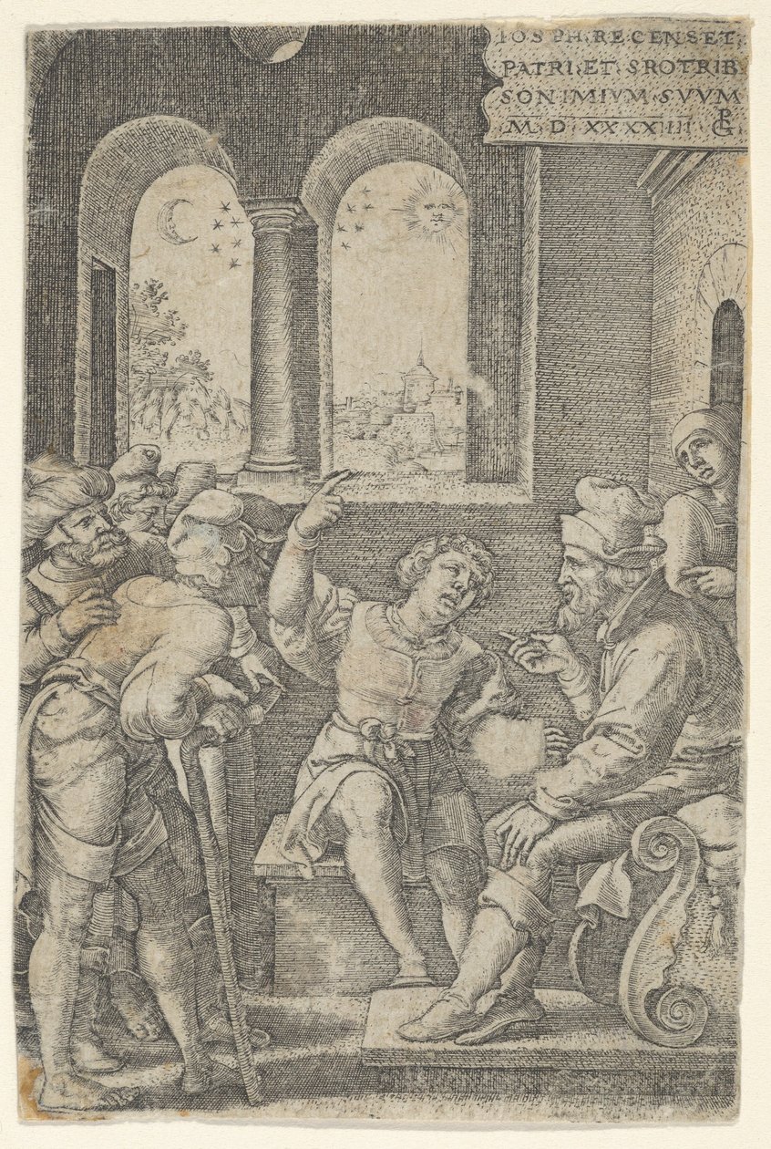 Joseph popisující svůj sen, z Příběhu Josefa, 1544. od Georg Pencz
