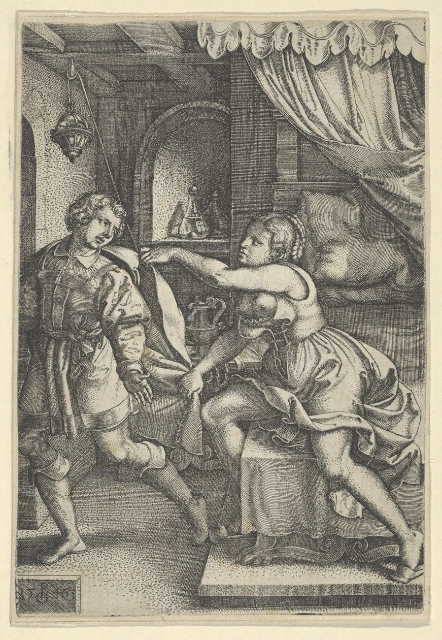 Josefa a Potifarova žena, z Příběhu o Josefovi, 1546. od Georg Pencz