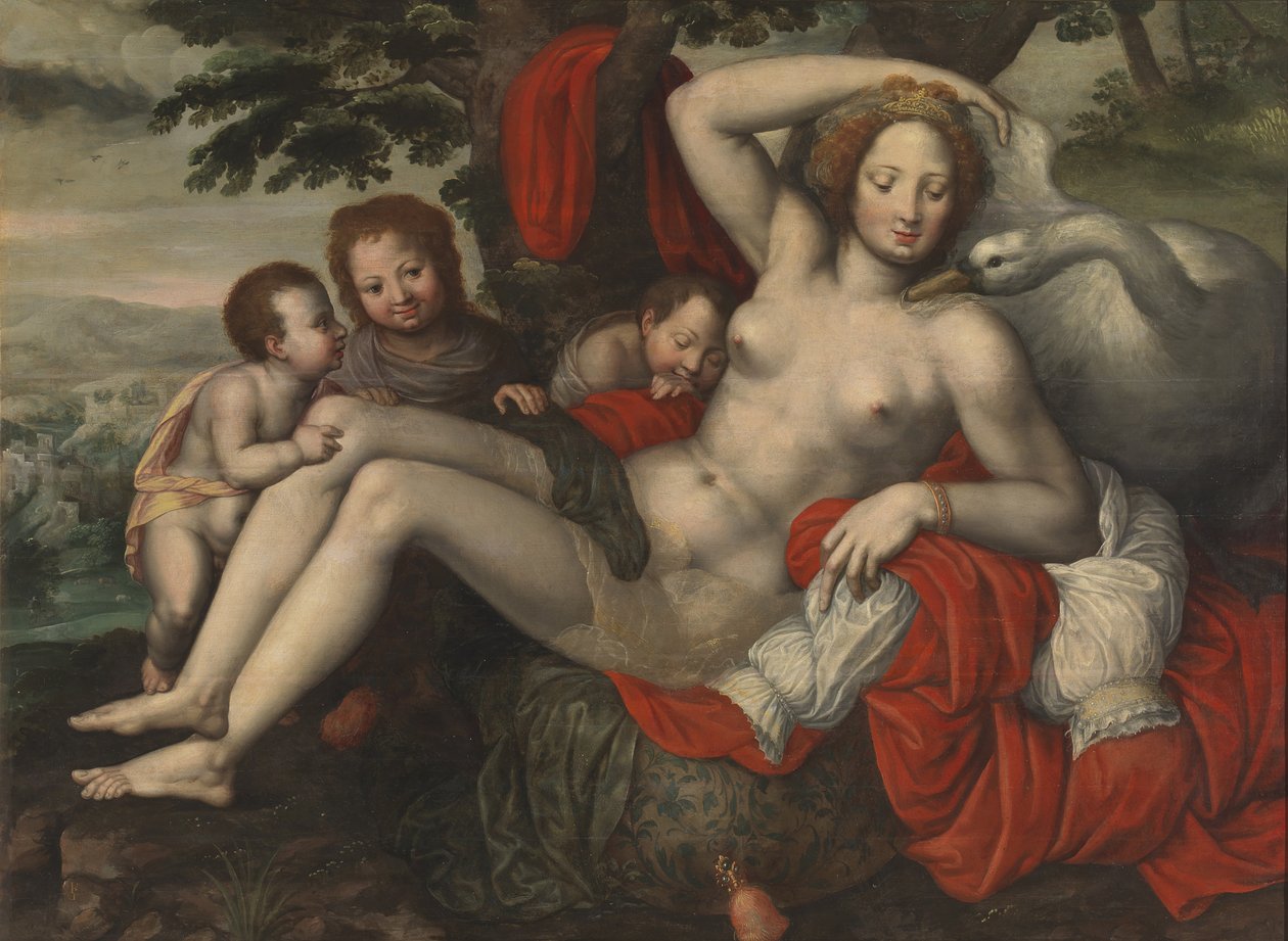Leda a labuť, polovina 16. století od Georg Pencz