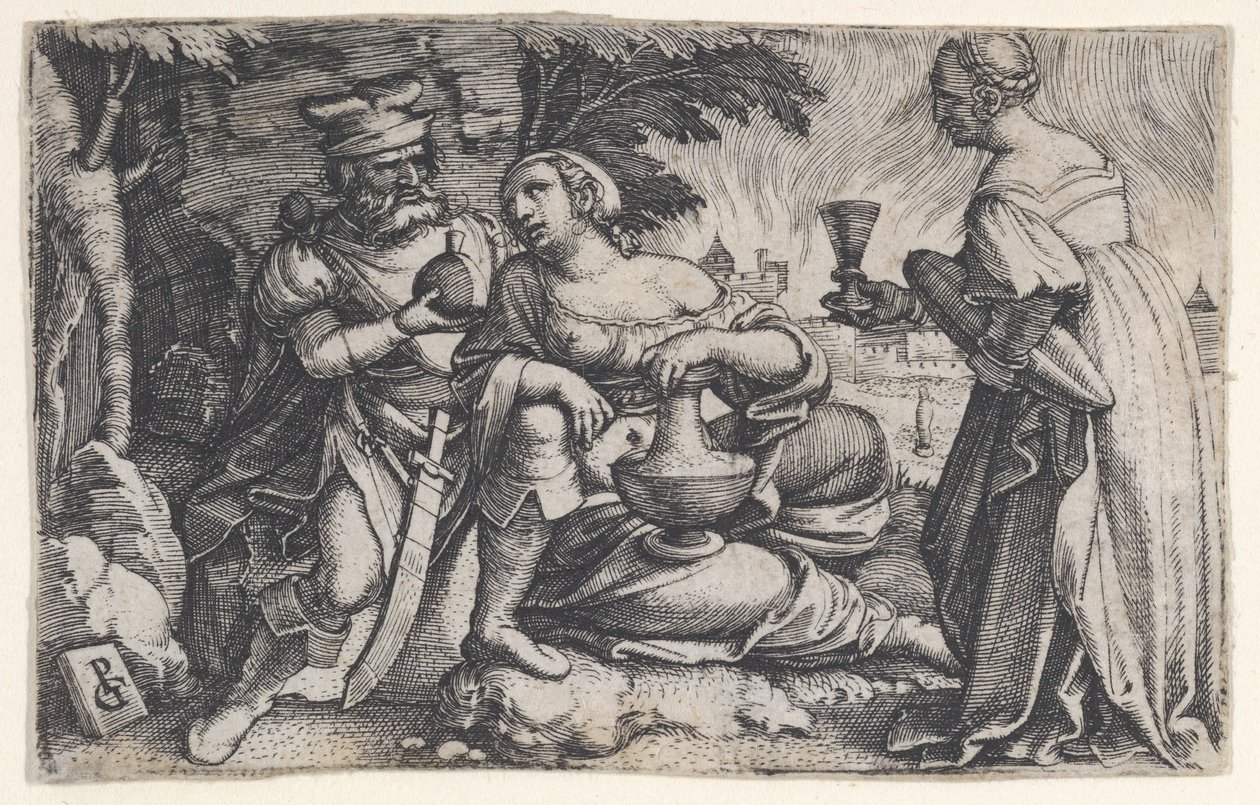 Lot a jeho dcery. od Georg Pencz