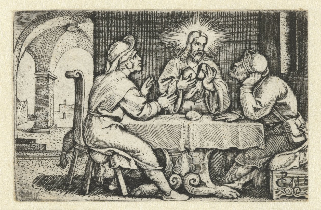 Jídlo v Emauzích Život Krista (název série) od Georg Pencz