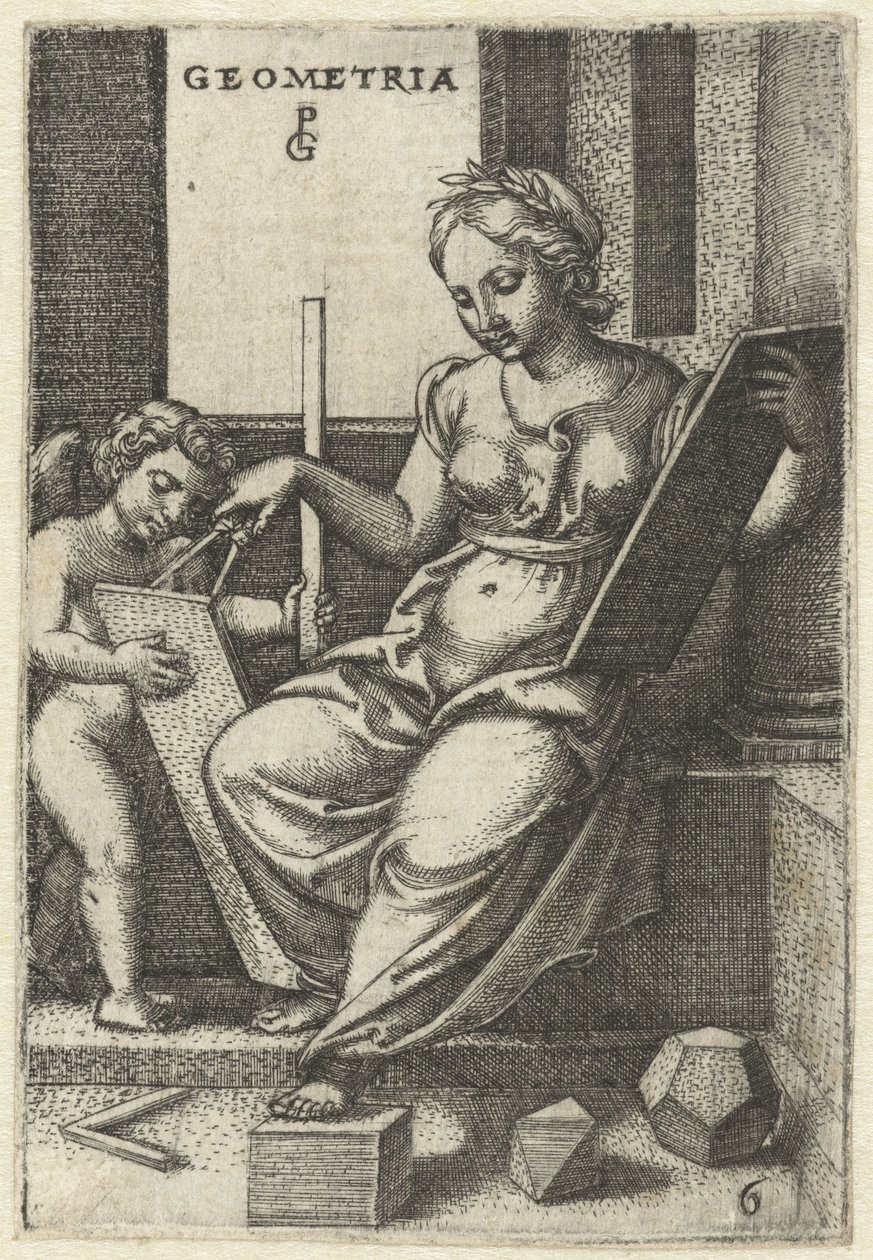Geometrie Geometrie (název na objektu) Sedm svobodných umění (název série) od Georg Pencz