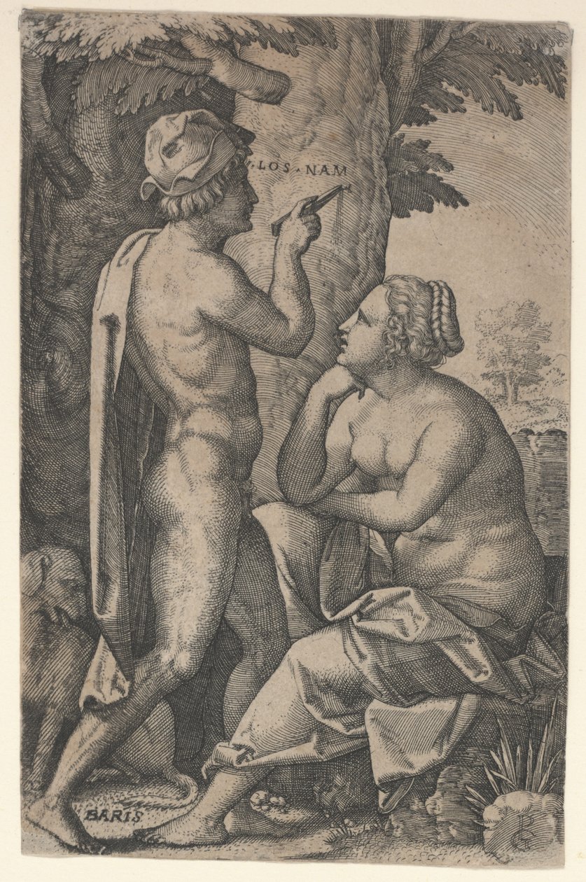 Paříž a Oenone od Georg Pencz