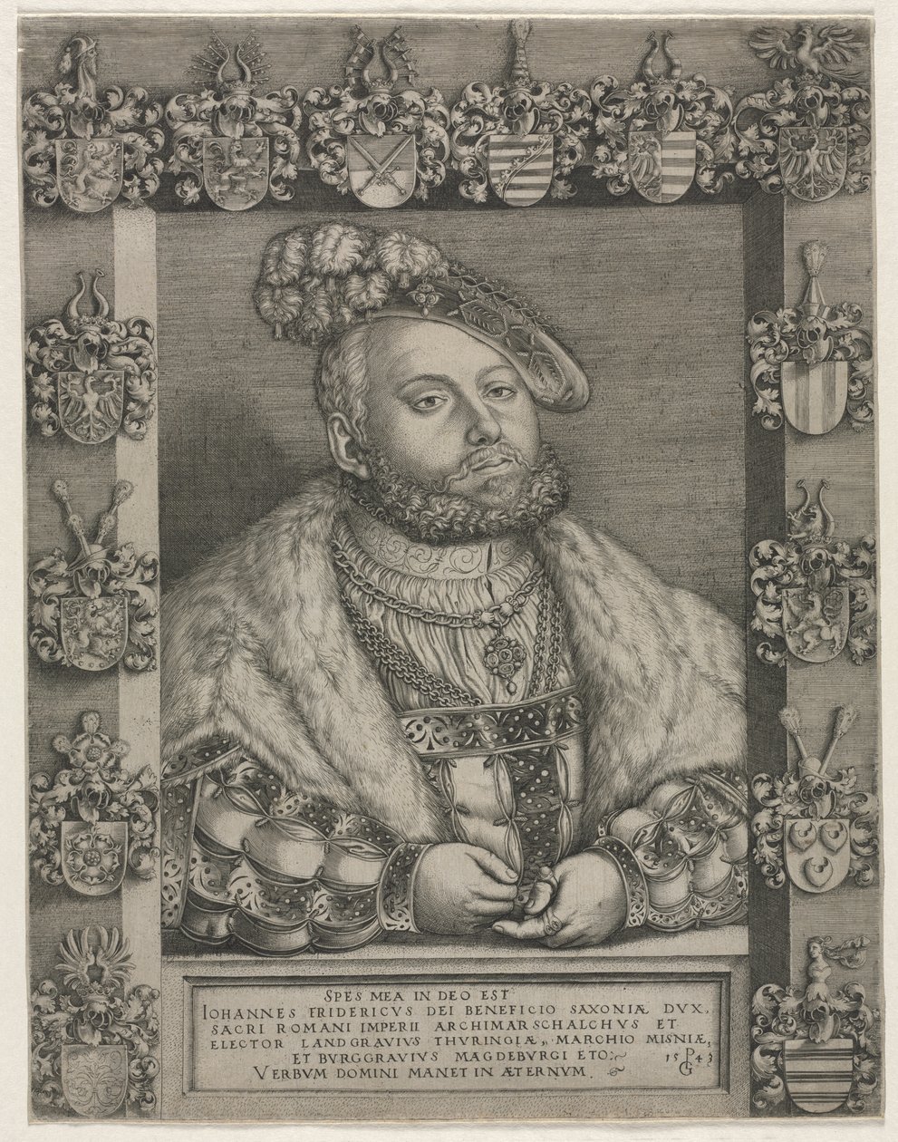 Portrét Jana Fridricha I. „Velkomyslného“, saského kurfiřta od Georg Pencz