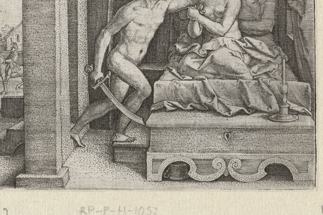Sextus znásilní Lukrécii pod hrozbou meče Příběhy z rané římské historie (název série) od Georg Pencz