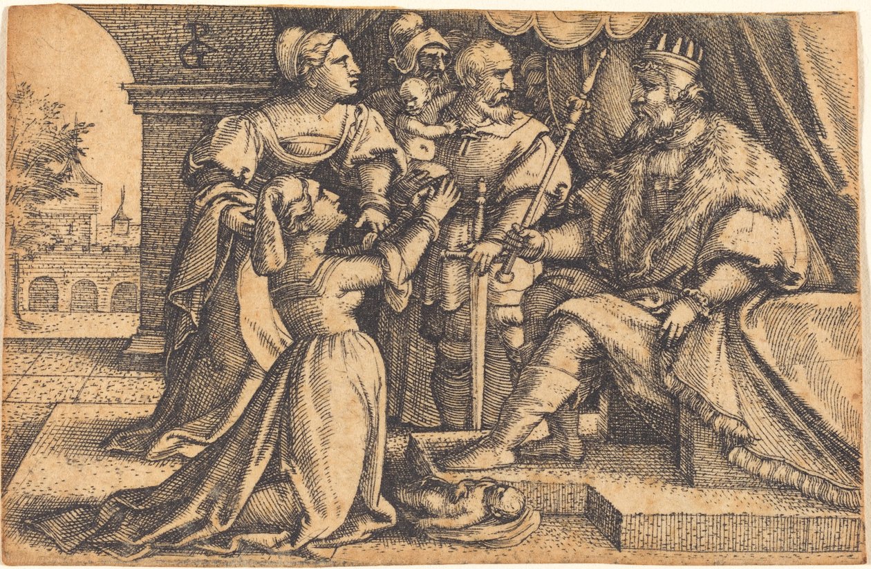 Šalamounův soud od Georg Pencz