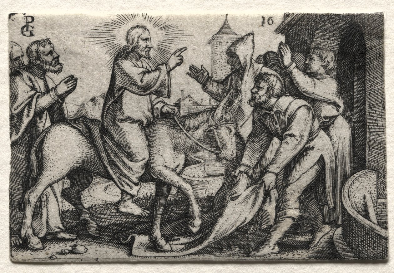 Život Ježíše Krista: Kristus vchází do Jeruzaléma, c. 1534-35. od Georg Pencz