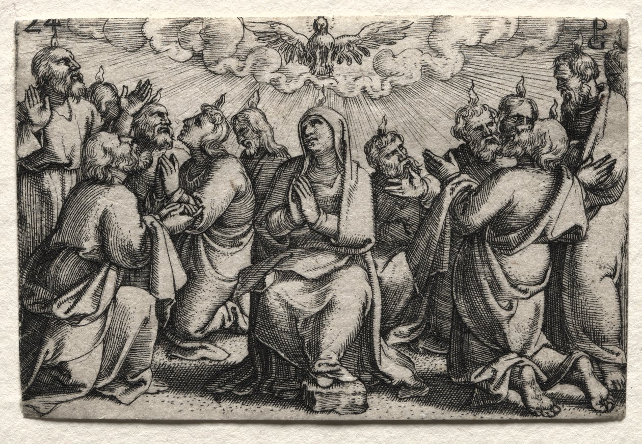 Život Ježíše Krista: Sestoupení Ducha Svatého od Georg Pencz