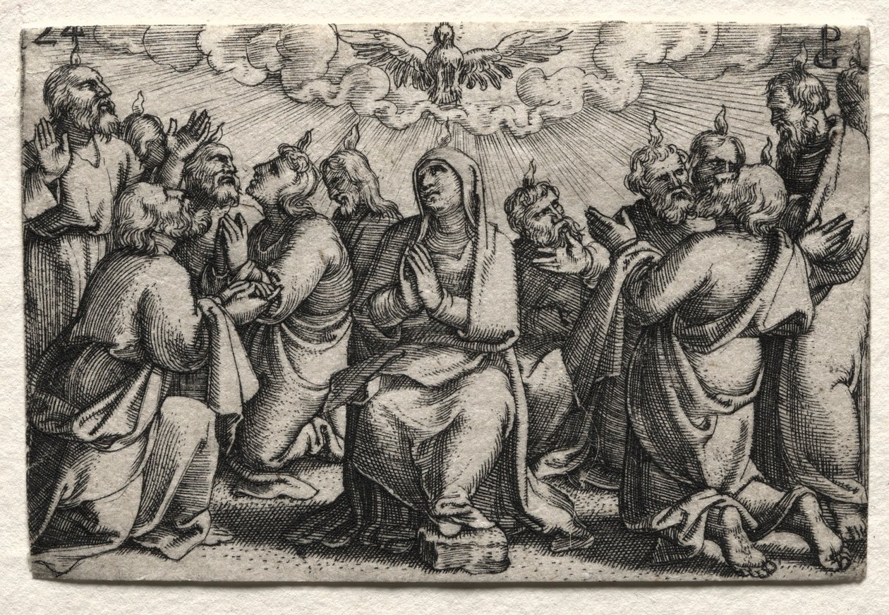 Život Ježíše Krista: Sestoupení Ducha Svatého, c. 1534-35. od Georg Pencz