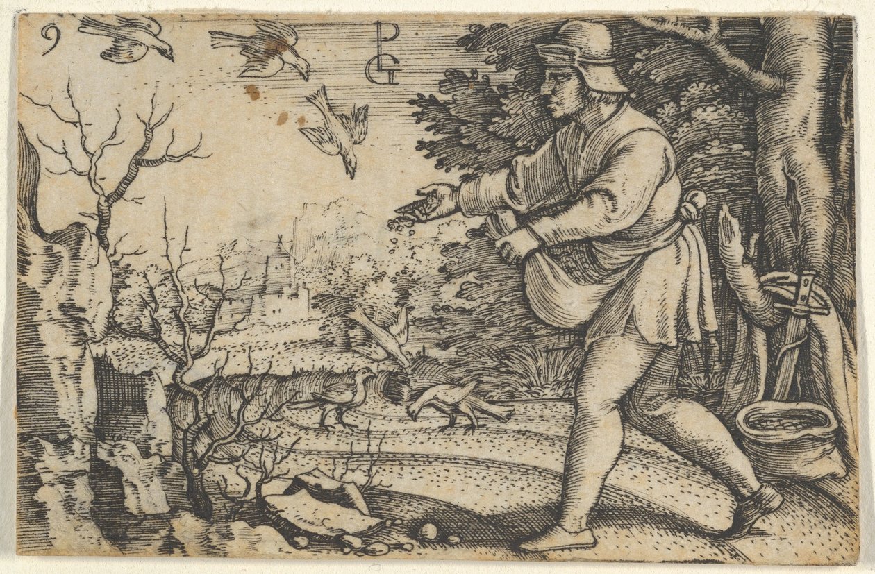 Podobenství o rozsévači, z Příběhu Krista, 1534-35. od Georg Pencz
