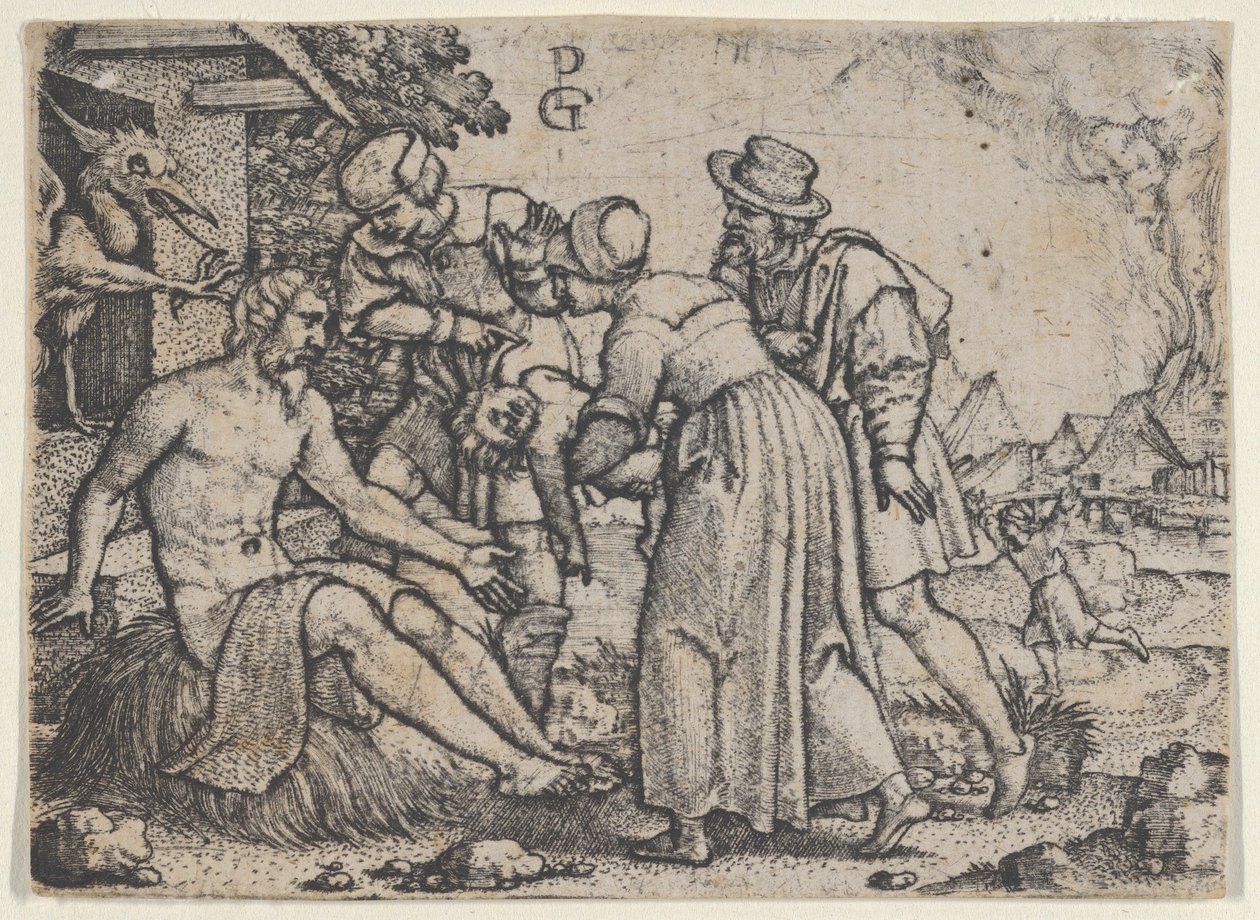 Pronásledování Joba. od Georg Pencz