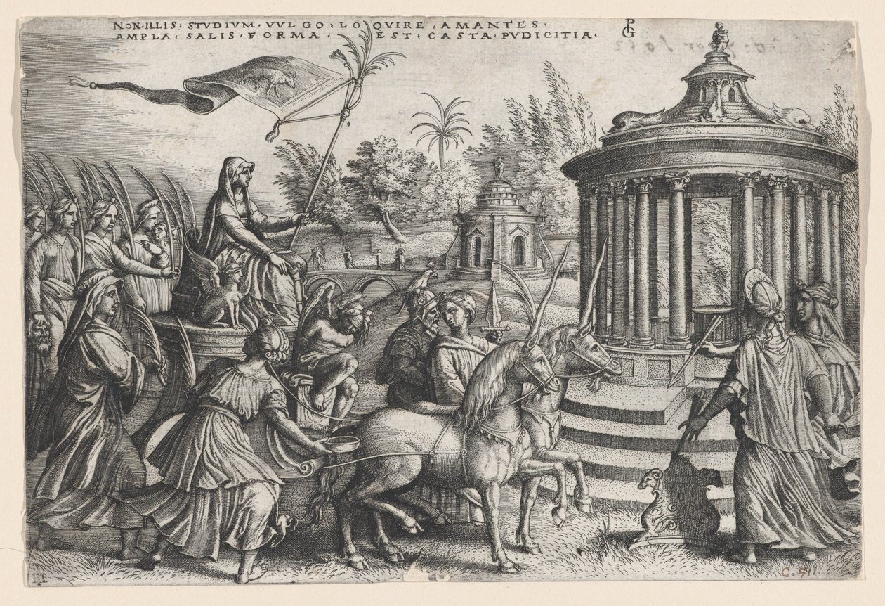 Triumf cudnosti na lásce, z triumfů Petrarcových. od Georg Pencz