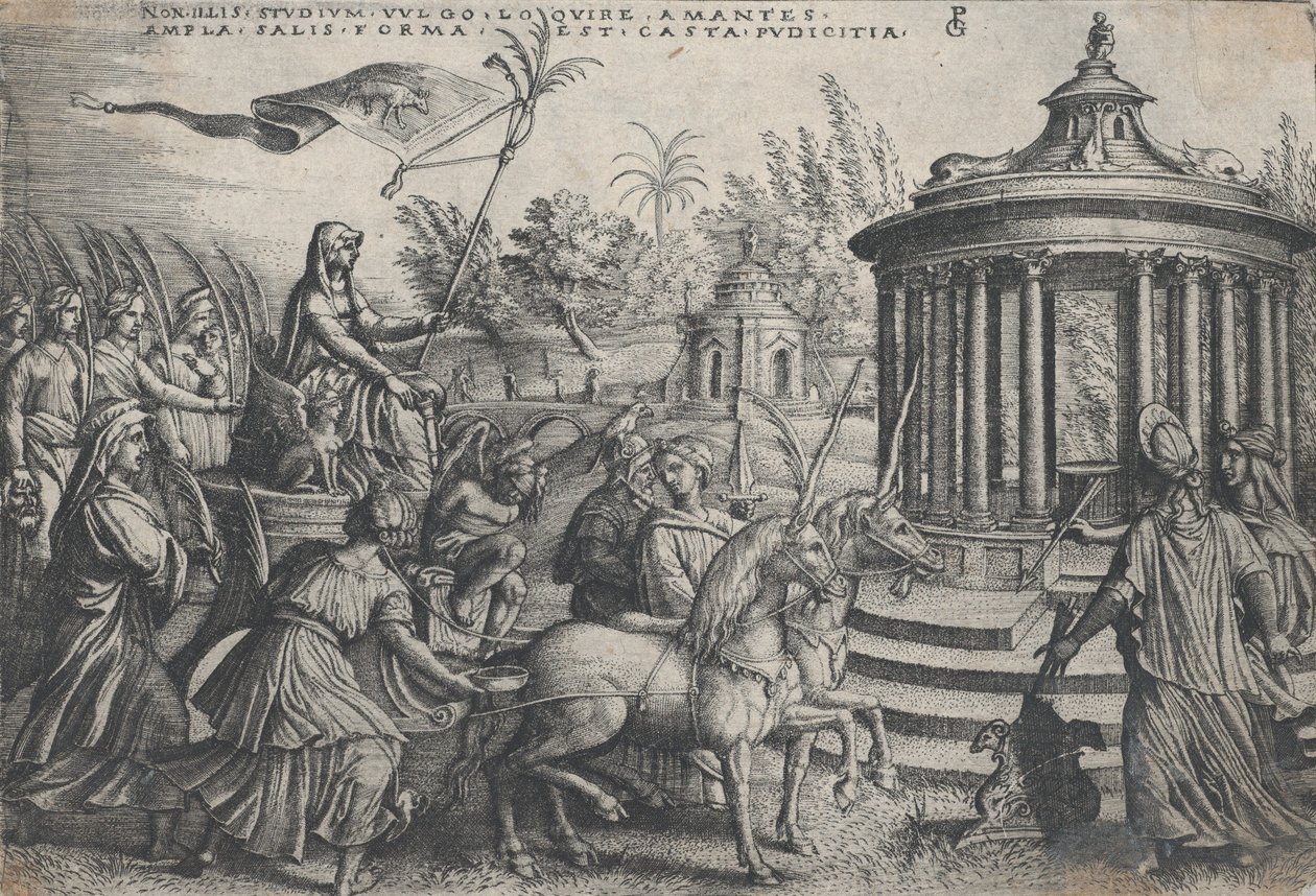 Triumf cudnosti na lásce, z triumfů Petrarcových. od Georg Pencz