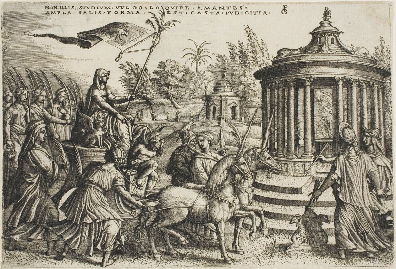 Triumph of Chastity, druhá deska z The Triumphs of Petrarc od Georg Pencz