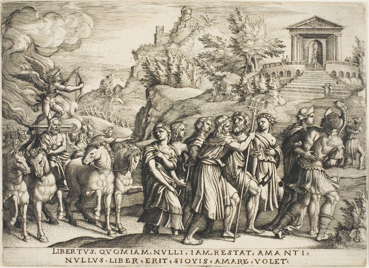 Triumph of Love, první deska z The Triumphs of Petrarc od Georg Pencz