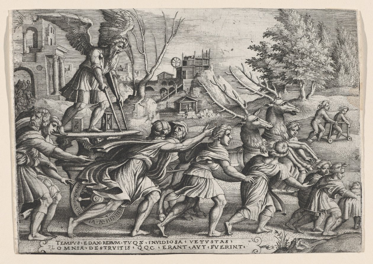 Triumf času na slávě, z The Triumphs of Petrarc. od Georg Pencz