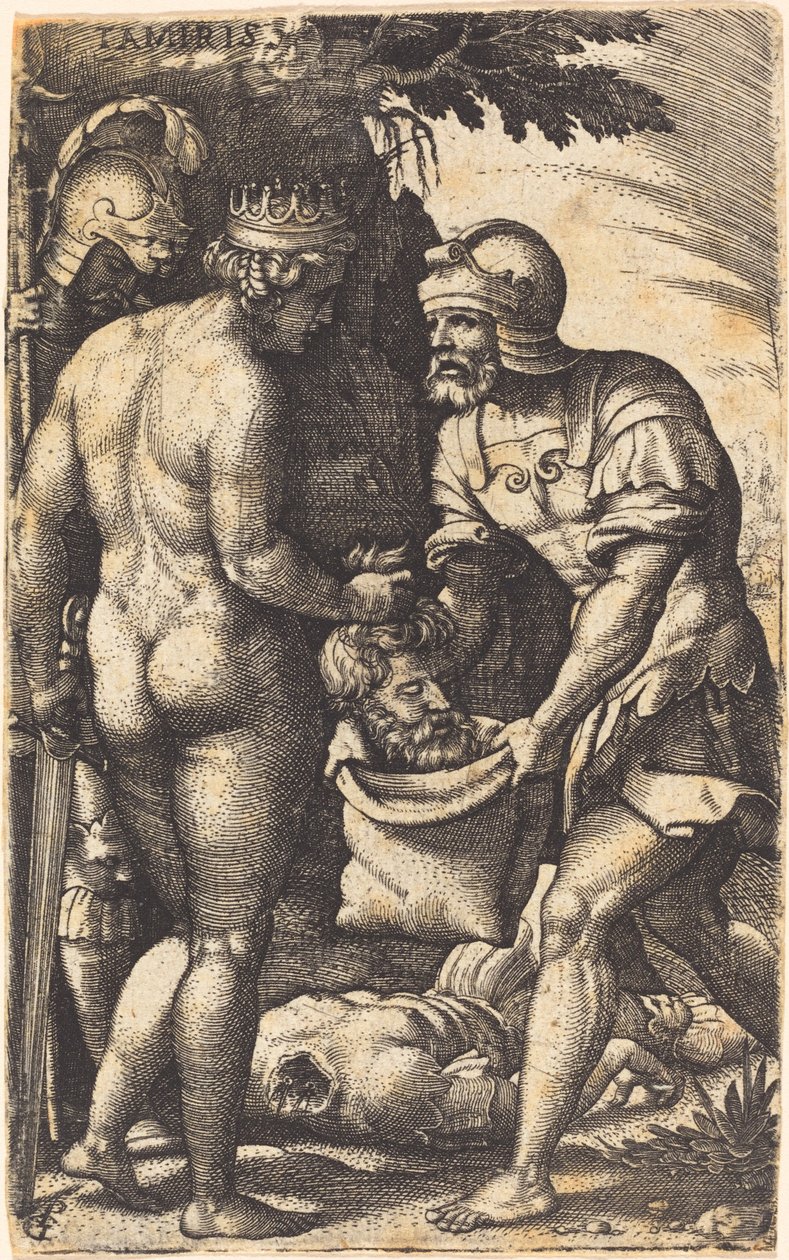 Tomyris s hlavou Cyruse od Georg Pencz