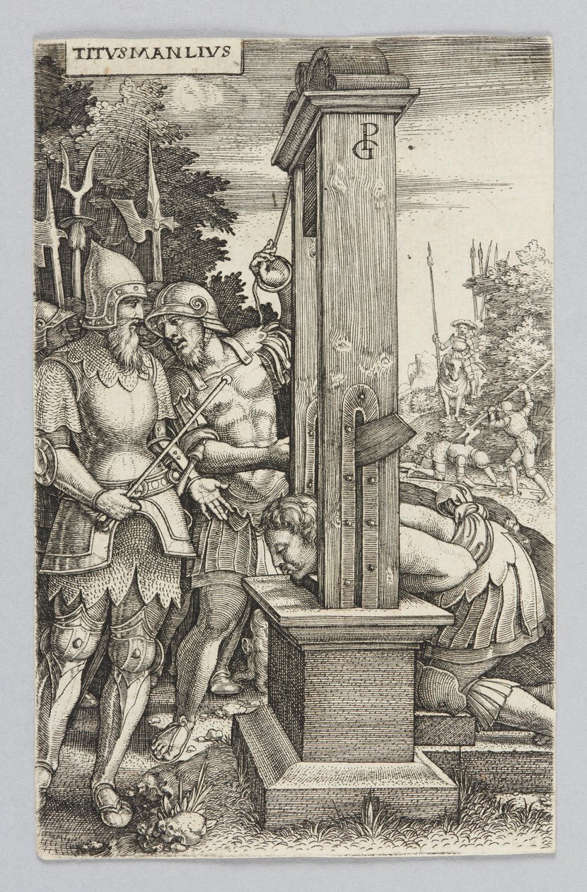 Titus Manlius přihlíží popravě svého syna od Georg Pencz