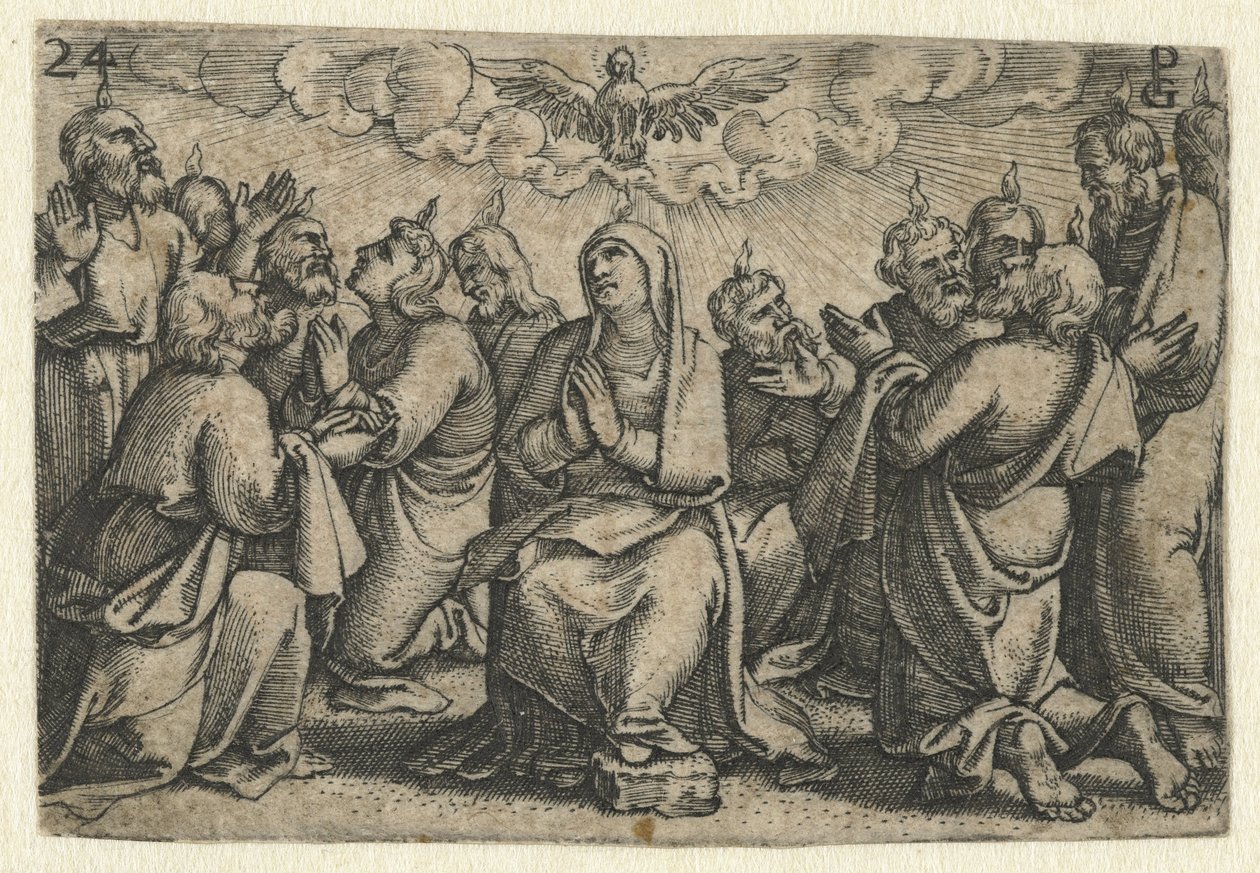 Vylití Ducha svatého letnice Život Krista (název série) od Georg Pencz