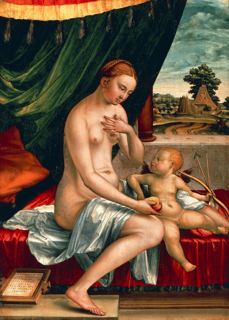 Venus ja Cupid, Georg Pencz (noin 1500-1550), öljy paneelille, 47x34 cm, noin 1528 od Georg Pencz