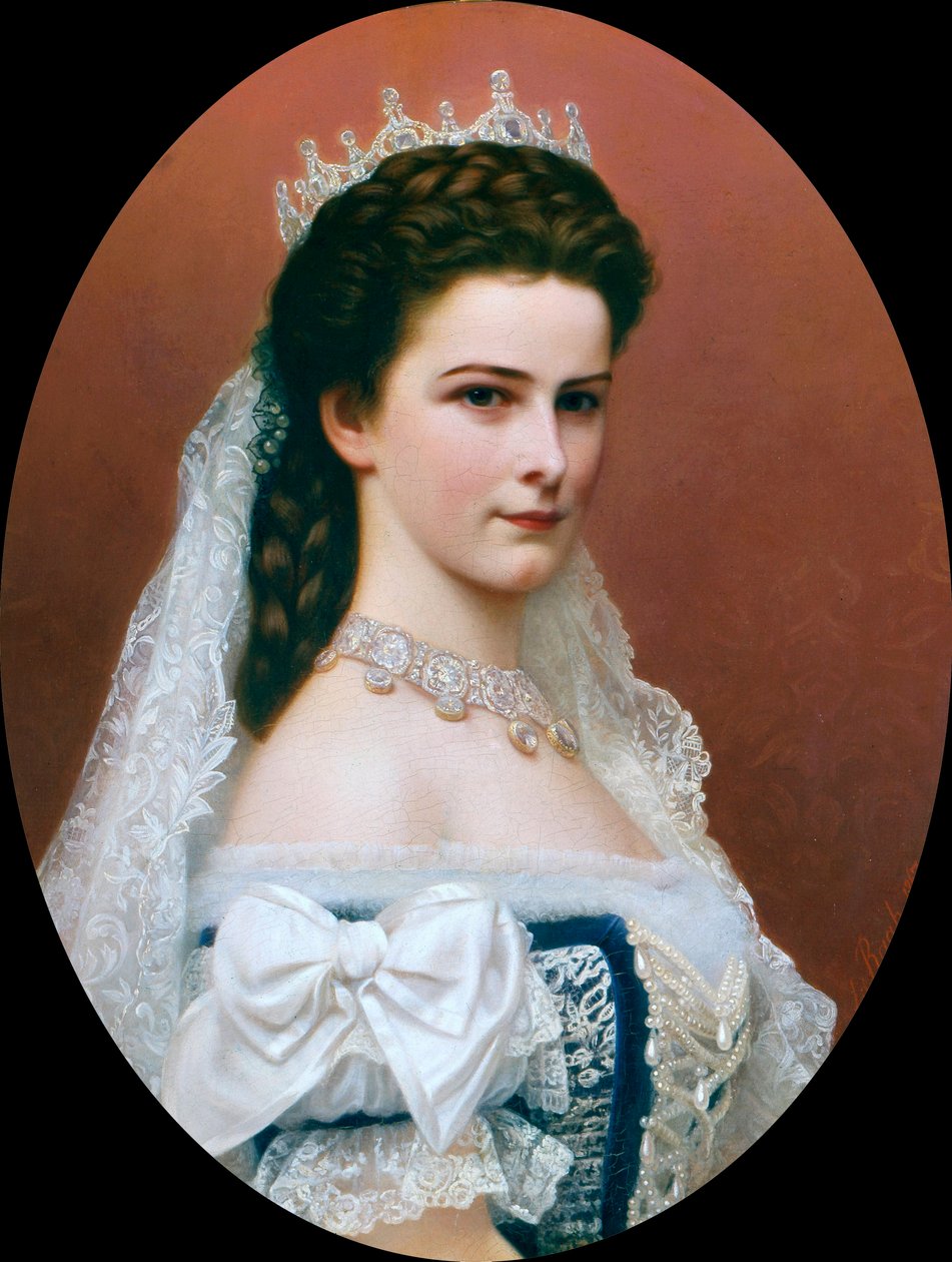 Portrét císařovny Alžběty Rakouské (Sissi) (1837 - 1898) (malba) od Georg Raab
