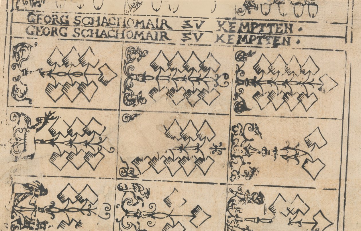 List hracích karet, 1575-1600. od Georg Schachomair