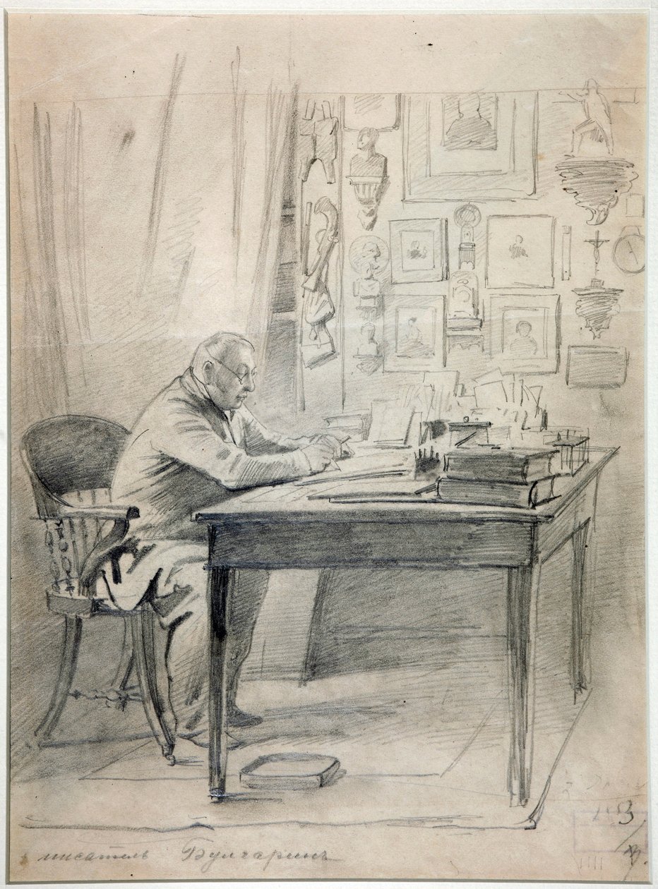 Faddei Boulgarine - Portrét autora Faddei Bulgarin (1789-1859) par Timm, Vasily (George Wilhelm) (1820-1895) od Georg Wilhelm Timm