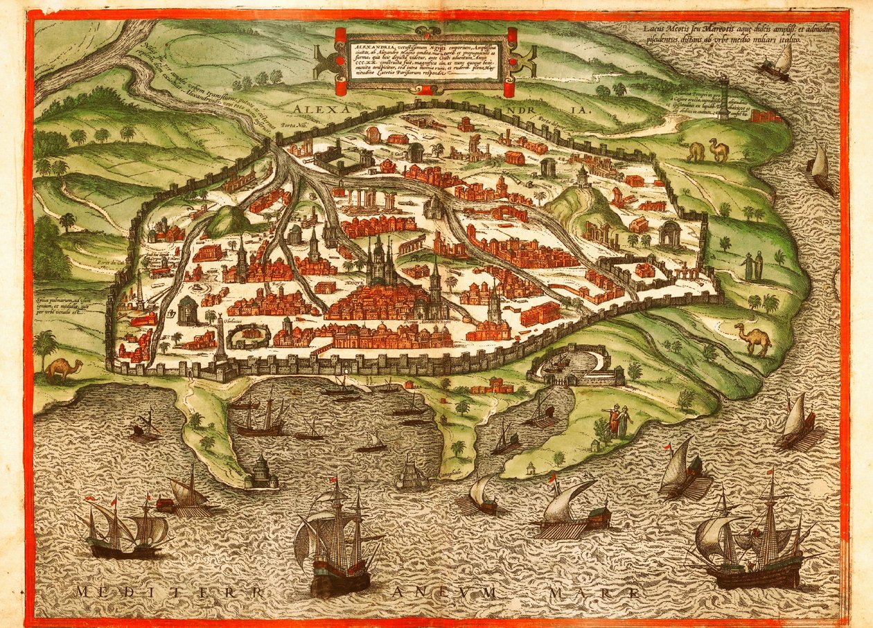 Alexandrie, Egypt od Georg and Hogenberg Franz (1535 90) Braun