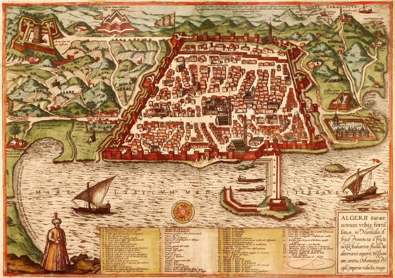 Alžír, Alžírsko od Georg and Hogenberg Franz (1535 90) Braun