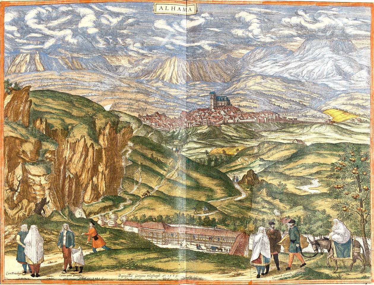 Alhama de Granada, Španělsko od Georg and Hogenberg Franz (1535 90) Braun