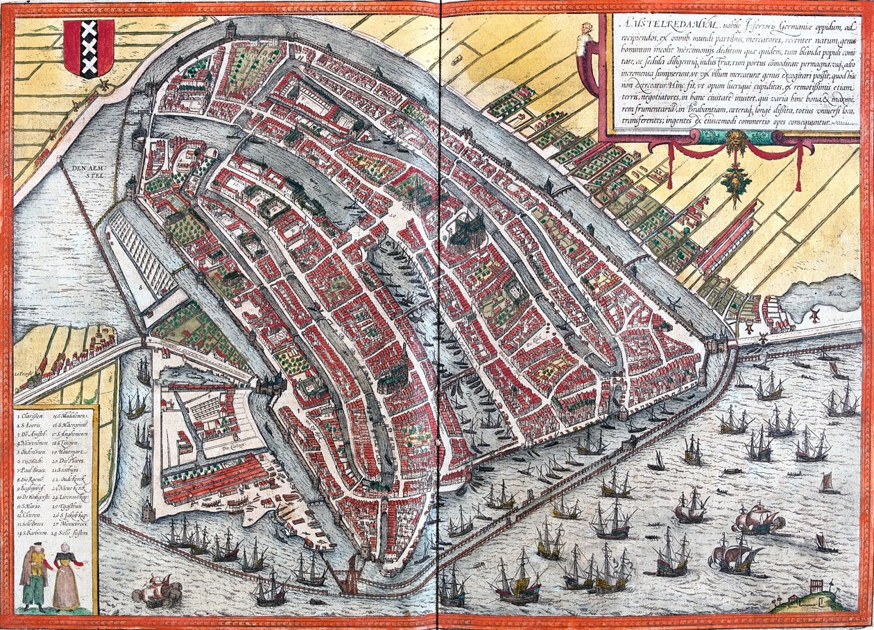 Amsterdam, Nizozemsko od Georg and Hogenberg Franz (1535 90) Braun