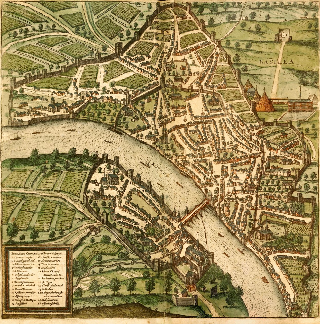 Basilej, Basilej, Švýcarsko od Georg and Hogenberg Franz (1535 90) Braun