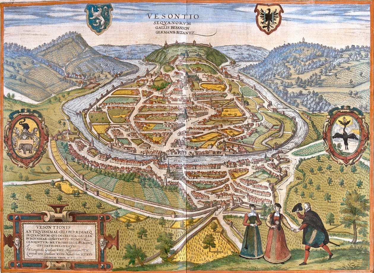 Besançon, Francie od Georg and Hogenberg Franz (1535 90) Braun
