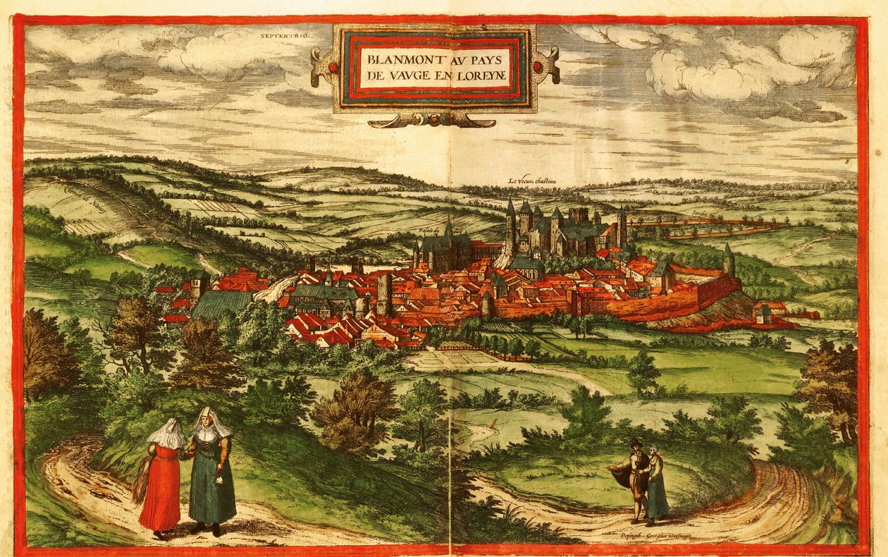 Blamont, Country Town in France od Georg and Hogenberg Franz (1535 90) Braun